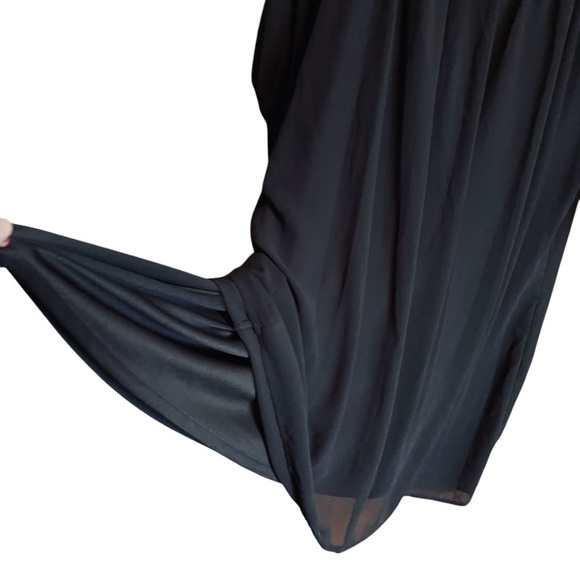 Heart Soul Plus Black Chiffon Mini-Shirred Sleeves-Embroidered Lace-Size 3X - Picture 5 of 11